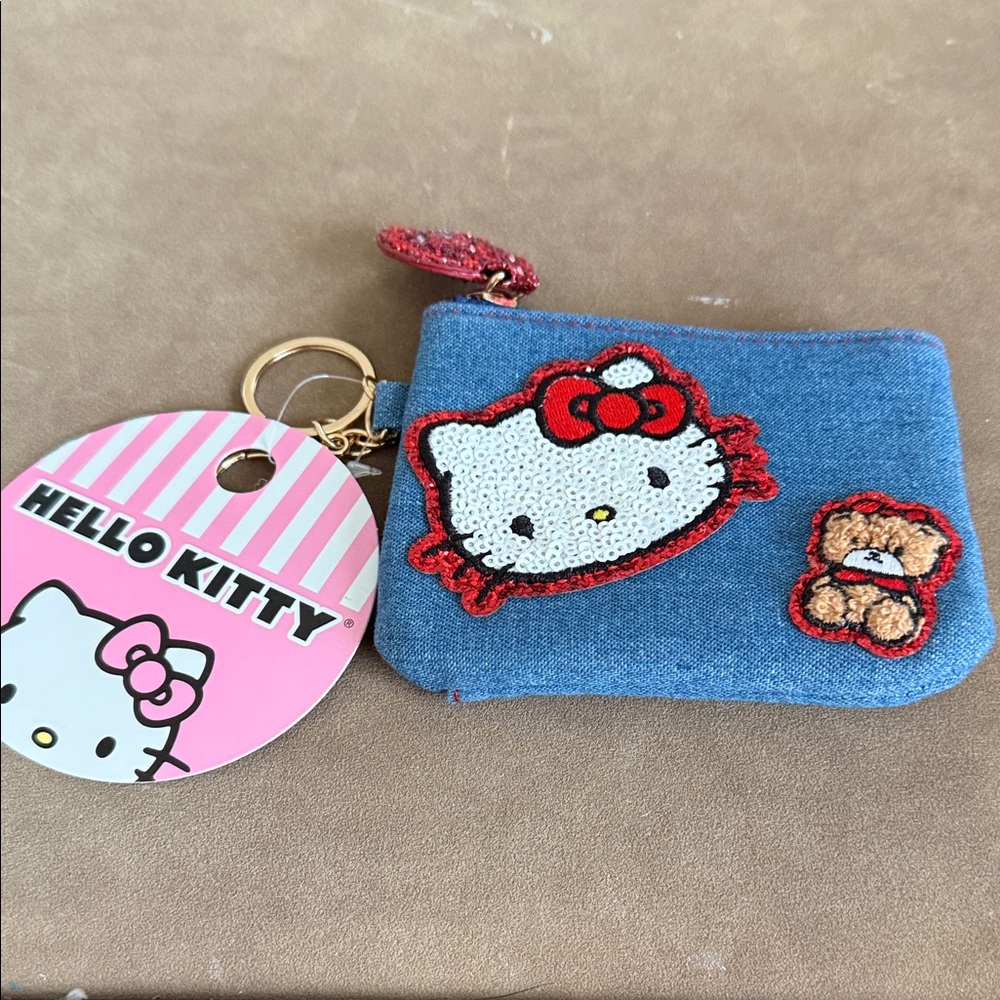 Hello Kitty Denim Blue Coin Pouch